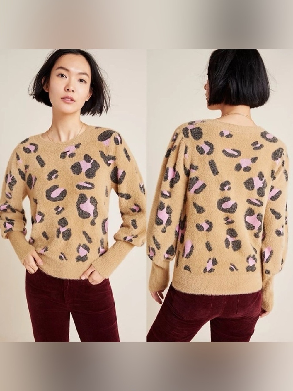 Anthropologie Dolan Nina Leopard Sweater